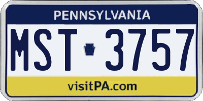 PA license plate MST3757
