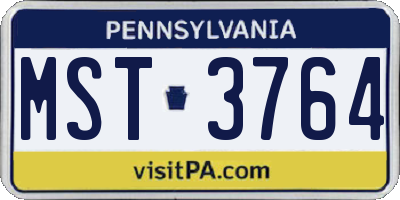 PA license plate MST3764