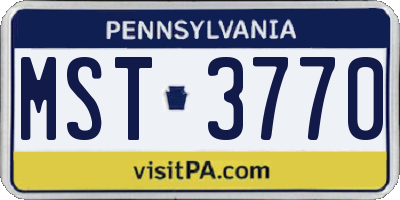 PA license plate MST3770