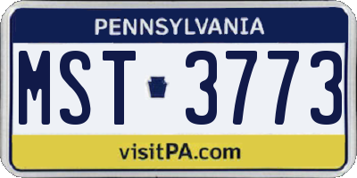 PA license plate MST3773