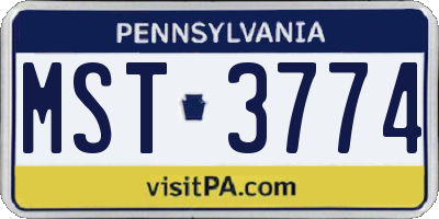 PA license plate MST3774