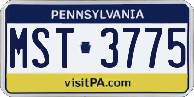 PA license plate MST3775