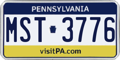 PA license plate MST3776