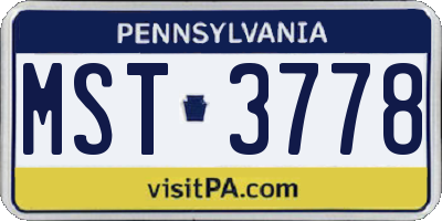PA license plate MST3778