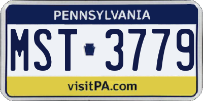 PA license plate MST3779