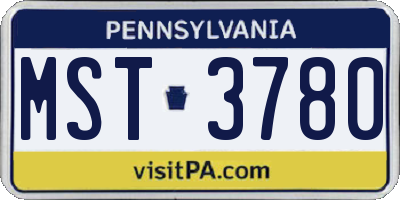 PA license plate MST3780