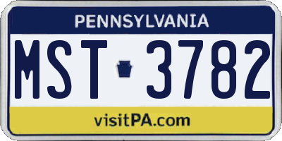 PA license plate MST3782