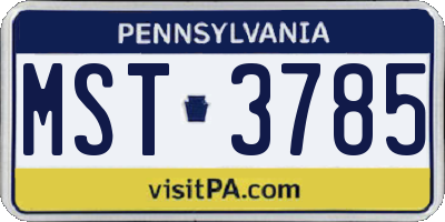 PA license plate MST3785