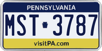 PA license plate MST3787