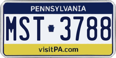 PA license plate MST3788