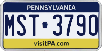 PA license plate MST3790
