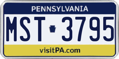 PA license plate MST3795