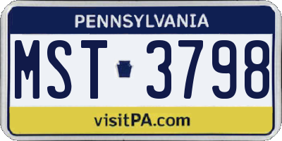 PA license plate MST3798