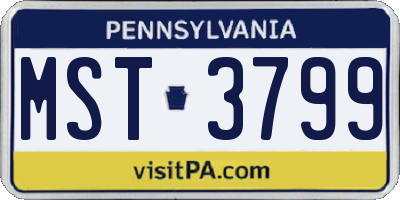PA license plate MST3799