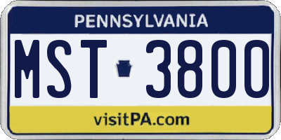 PA license plate MST3800