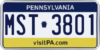 PA license plate MST3801