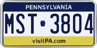 PA license plate MST3804