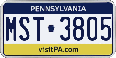 PA license plate MST3805