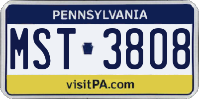 PA license plate MST3808