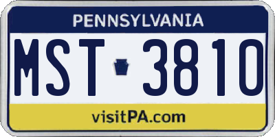 PA license plate MST3810