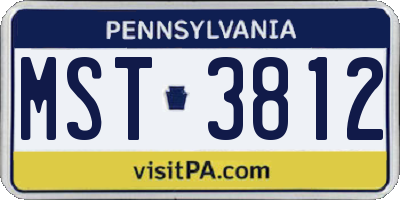 PA license plate MST3812