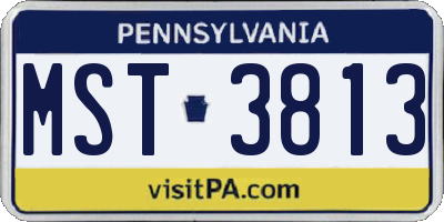 PA license plate MST3813