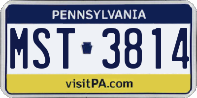 PA license plate MST3814
