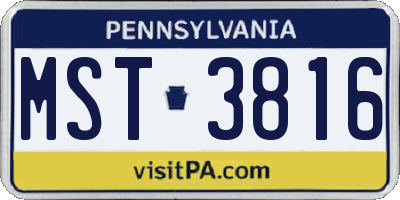 PA license plate MST3816