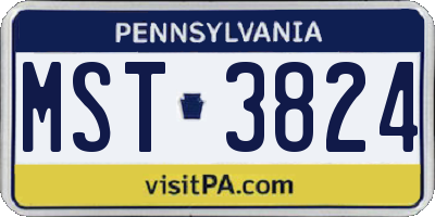 PA license plate MST3824