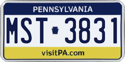 PA license plate MST3831