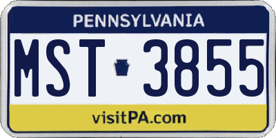 PA license plate MST3855