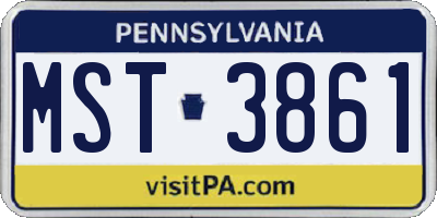 PA license plate MST3861