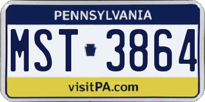 PA license plate MST3864