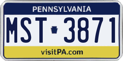 PA license plate MST3871