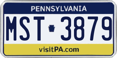 PA license plate MST3879
