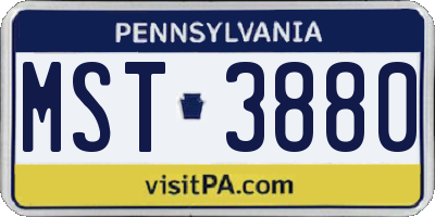 PA license plate MST3880