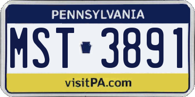 PA license plate MST3891