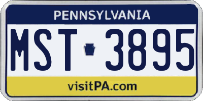 PA license plate MST3895