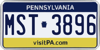 PA license plate MST3896
