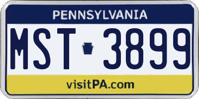 PA license plate MST3899