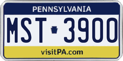 PA license plate MST3900