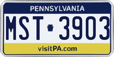 PA license plate MST3903