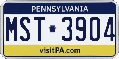 PA license plate MST3904