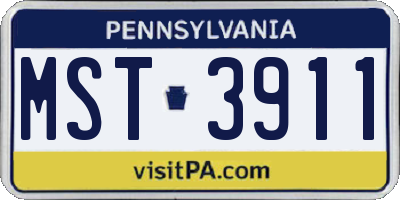 PA license plate MST3911