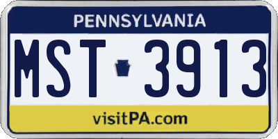PA license plate MST3913