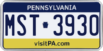 PA license plate MST3930