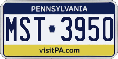 PA license plate MST3950