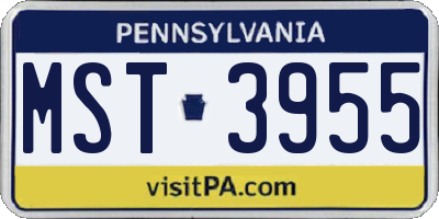 PA license plate MST3955