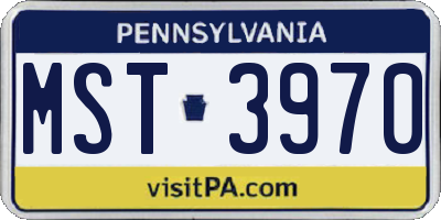PA license plate MST3970