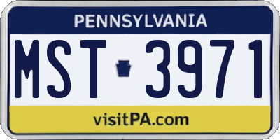 PA license plate MST3971